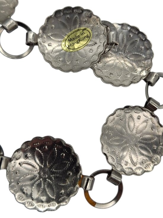 Vintage Silver Tone Concho Style Southwestern Belt Estate Sale